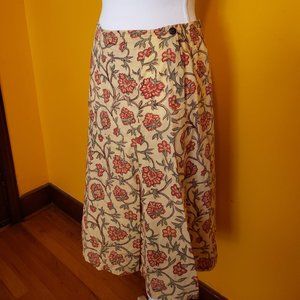 Mehera Shaw Indian Block Print Yellow Midi Skirt